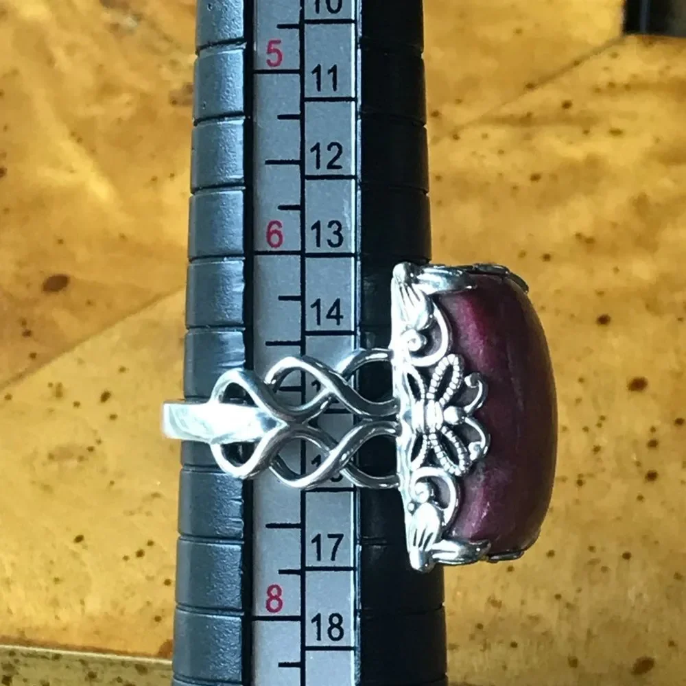 Norwegian Thulite Sterling Silver Ring Size 7